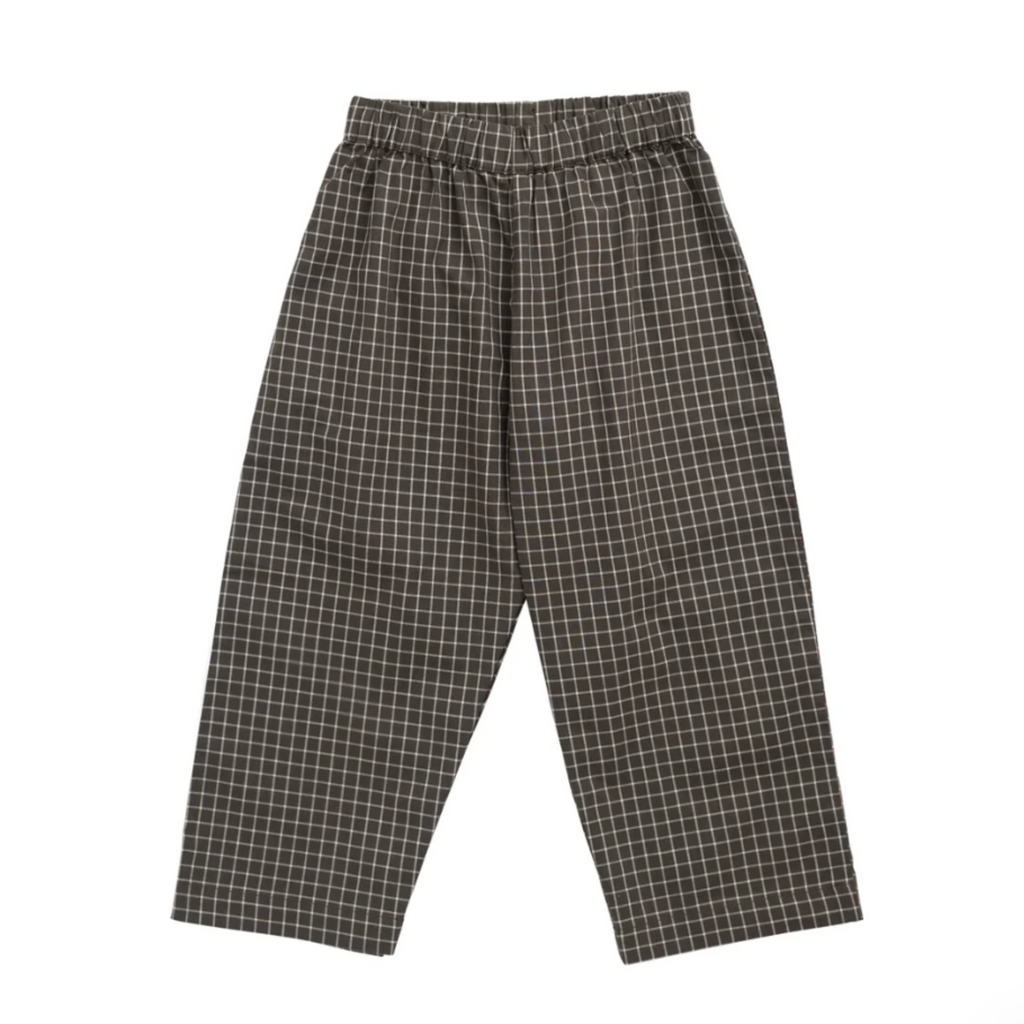Kingston Pant in Coffee Grid PRESALE - Little Kinfolk Boutique | Children's Clothing Regina, SK