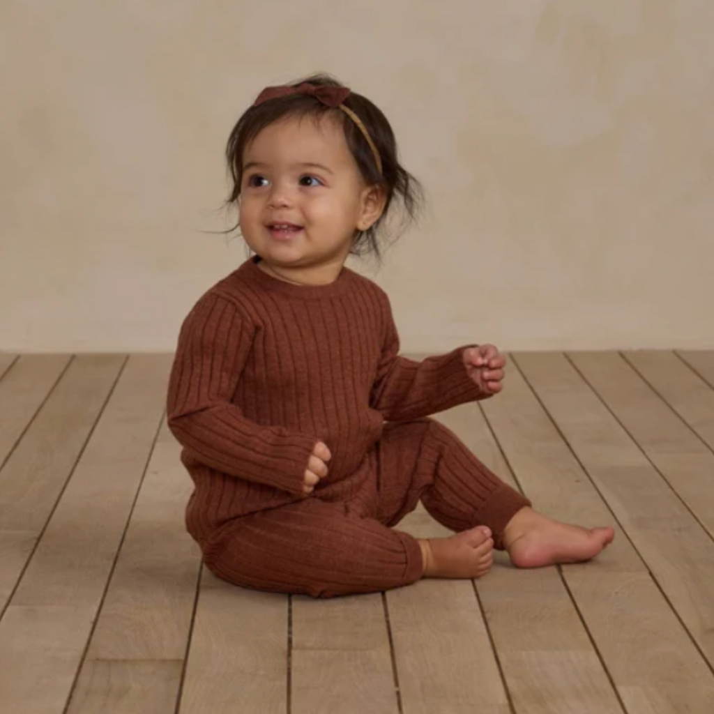 Brick Long Sleeve Knit Top - Little Kinfolk Boutique | Children's Clothing Regina, SK