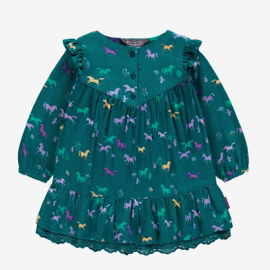 Emma Pony Turquoise Dress - Little Kinfolk Boutique | Children's Clothing Regina, SK