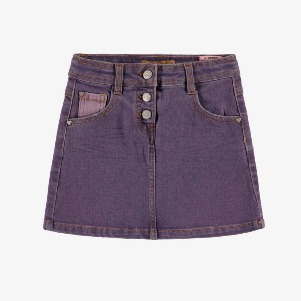 Lauren Plum Stretch Denim Skirt - Little Kinfolk Boutique | Children's Clothing Regina, SK