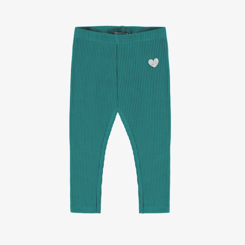 Amanda Teal Ribbed Leggings - Little Kinfolk Boutique | Children's Clothing Regina, SK
