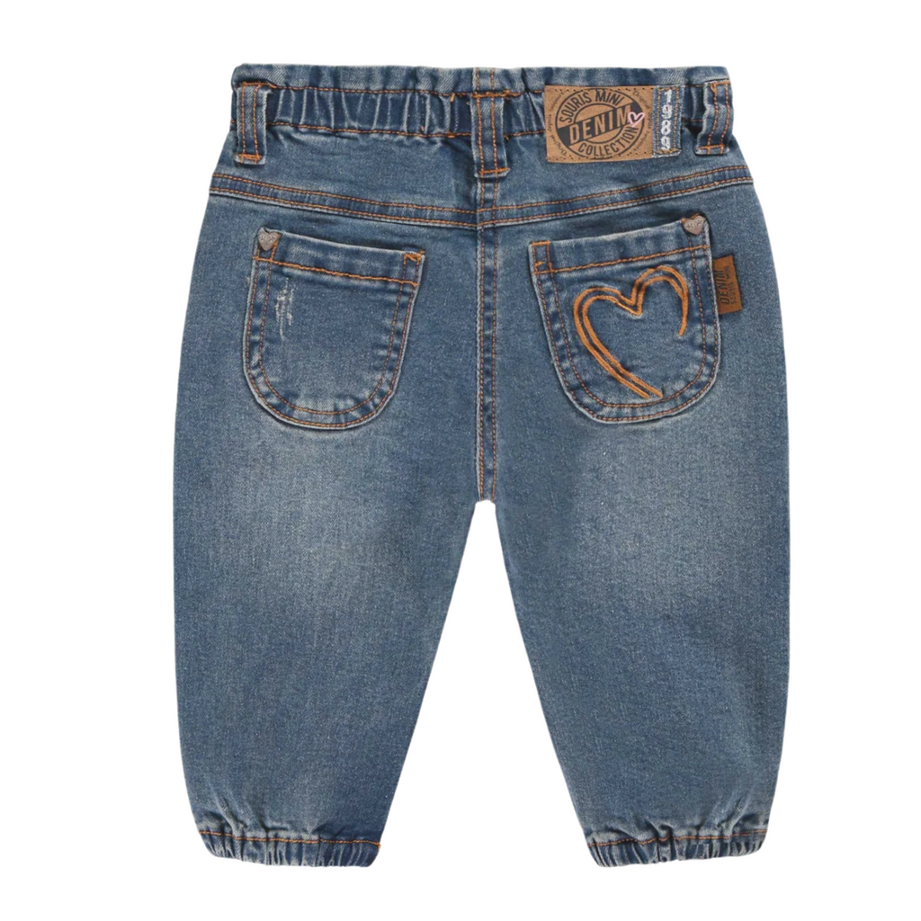 Hailey Bow Stretch Denim - Little Kinfolk Boutique | Children's Clothing Regina, SK