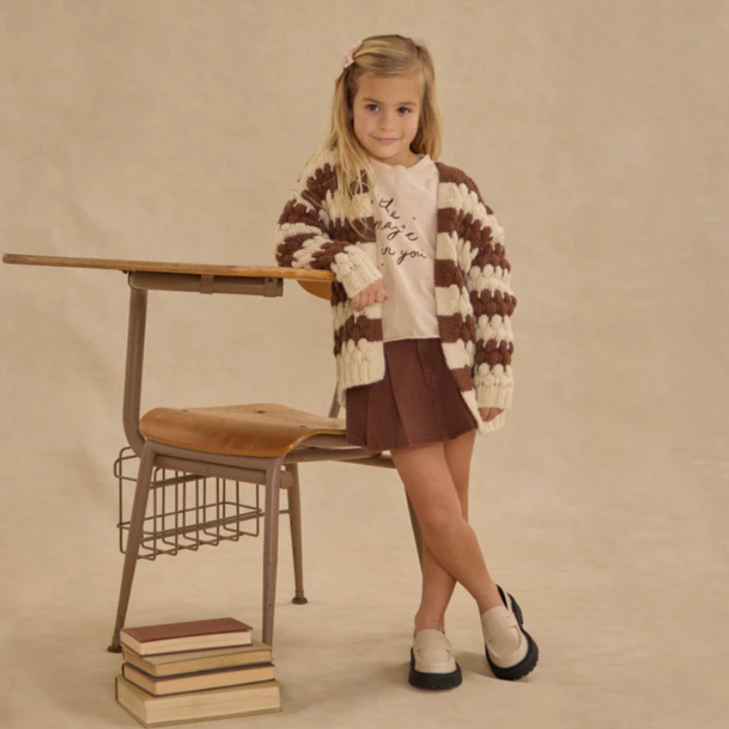 Penny Pleated Denim Skirt PRE-SALE - Little Kinfolk Boutique | Children's Clothing Regina, SK