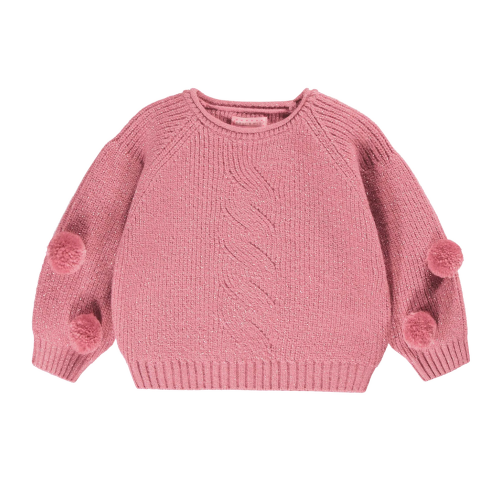Penelope Pink Sparkle Knit Sweater - Little Kinfolk Boutique | Children's Clothing Regina, SK