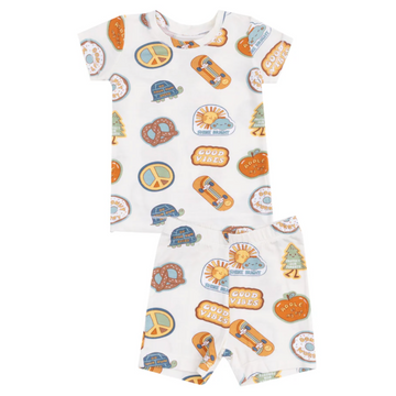 Groovy Vibes Loungewear Short & Tee Set - Little Kinfolk Boutique | Children's Clothing Regina, SK