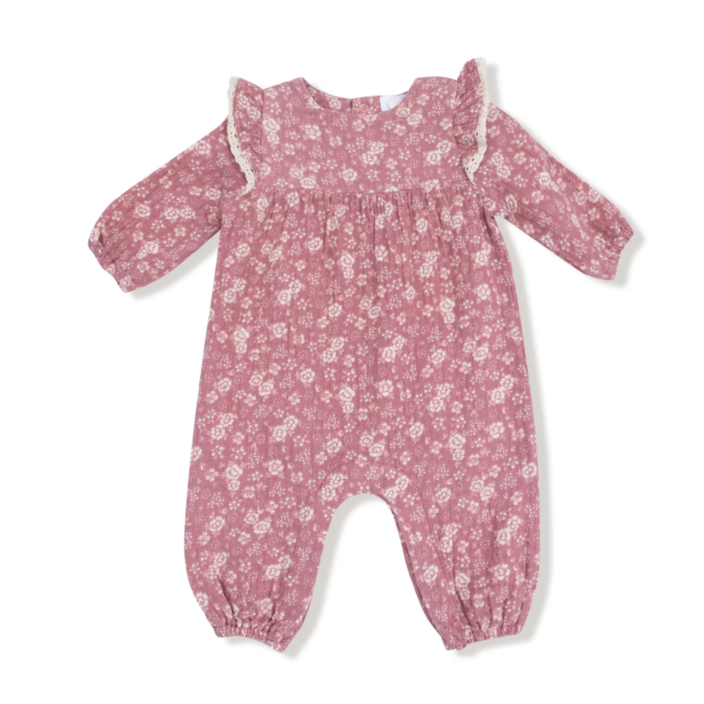 Bandana Floral Ruffle Sleeve Romper - Little Kinfolk Boutique | Children's Clothing Regina, SK