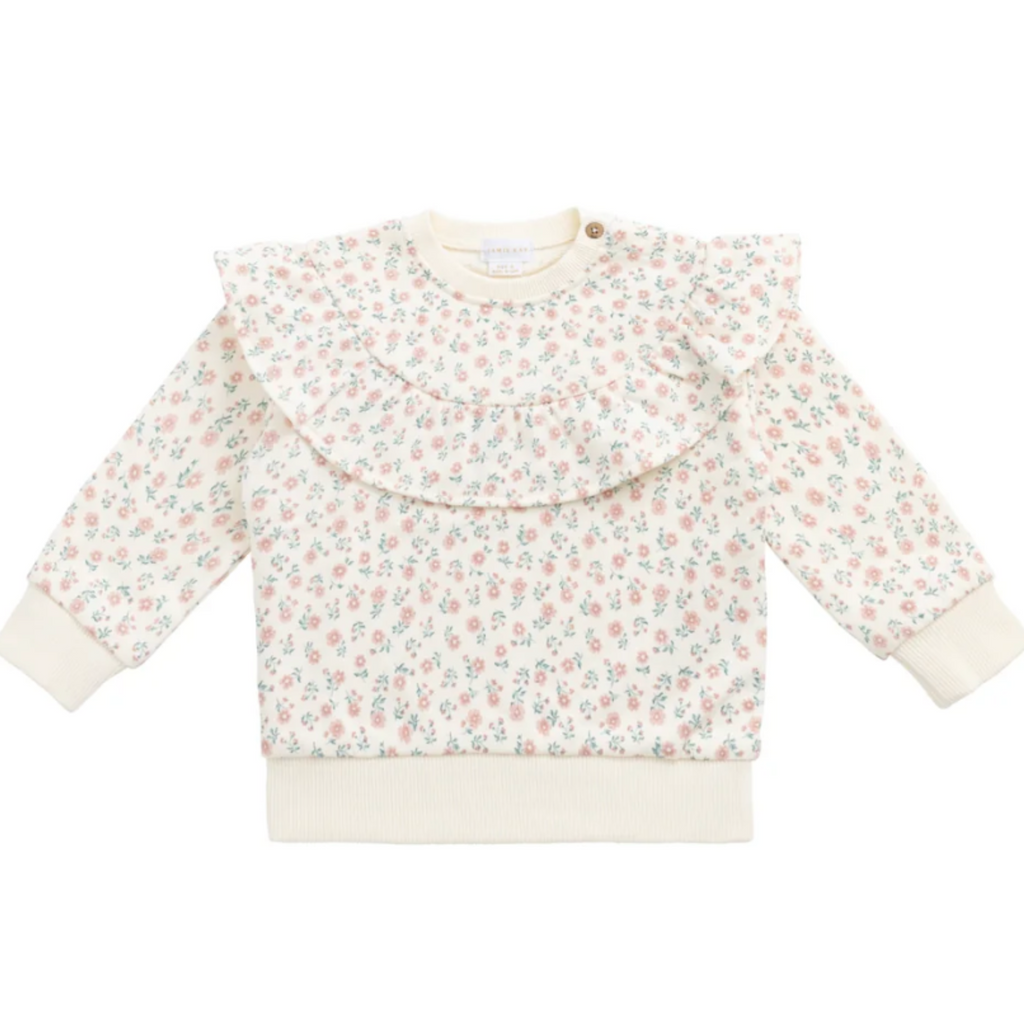 Mckinley Sweatshirt in Posey Garden Pink - Little Kinfolk Boutique | Children's Clothing Regina, SK