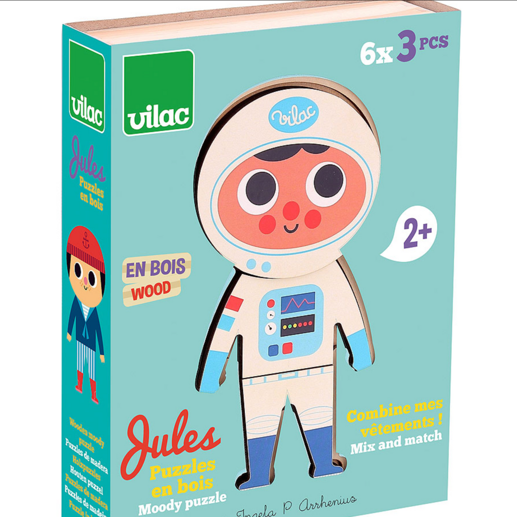 Astronaut Wooden Puzzle by Vilac - Little Kinfolk Boutique | Children's Clothing Regina, SK