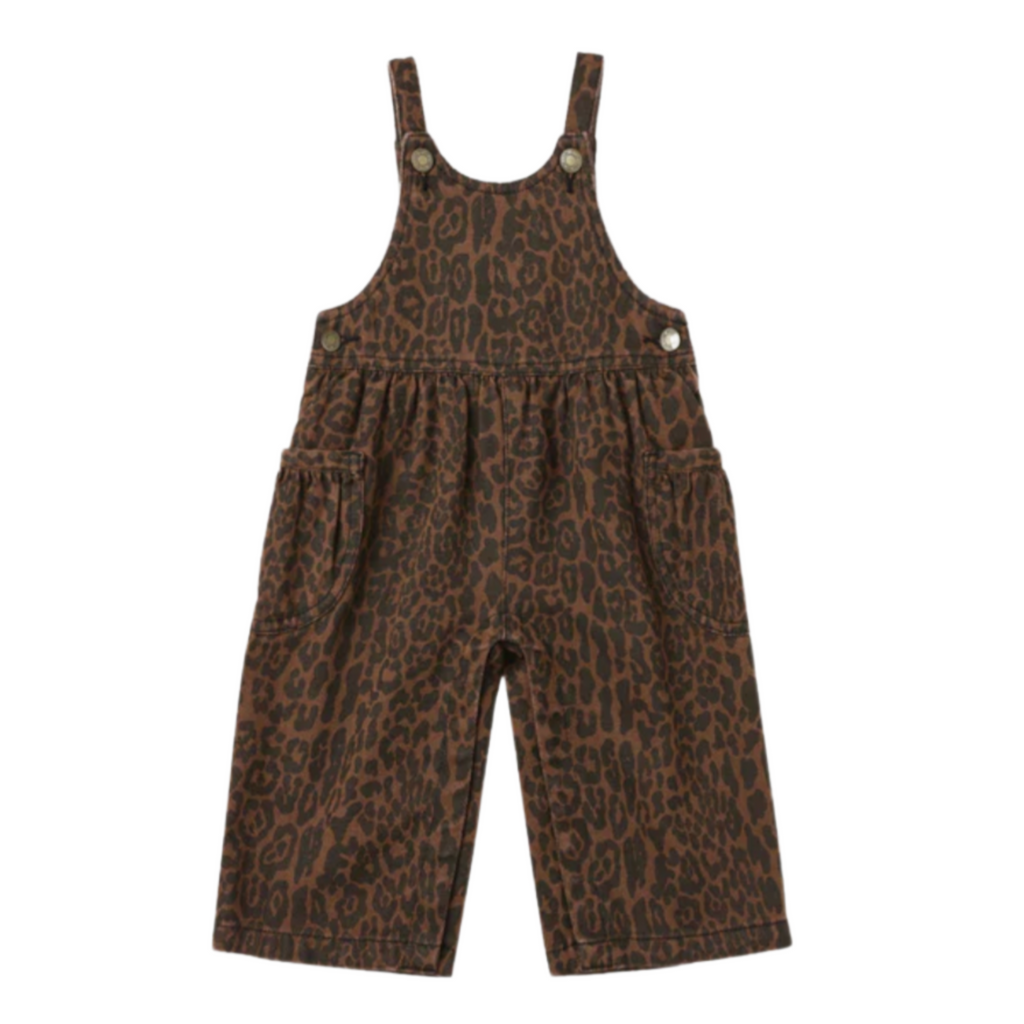 Lina Leopard Wide Leg Overalls PRE-SALE - Little Kinfolk Boutique | Children's Clothing Regina, SK