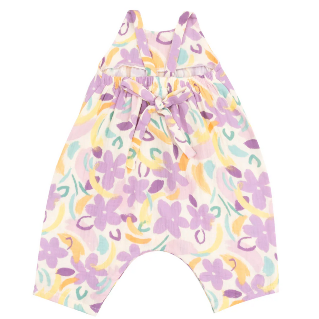 Tie Back Painty Daisy Romper - Little Kinfolk Boutique | Children's Clothing Regina, SK