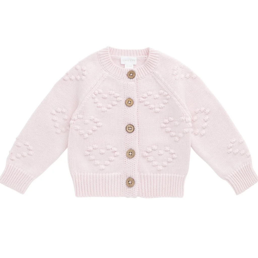 Gracie Cardigan in Shell Pink PRESALE - Little Kinfolk Boutique | Children's Clothing Regina, SK