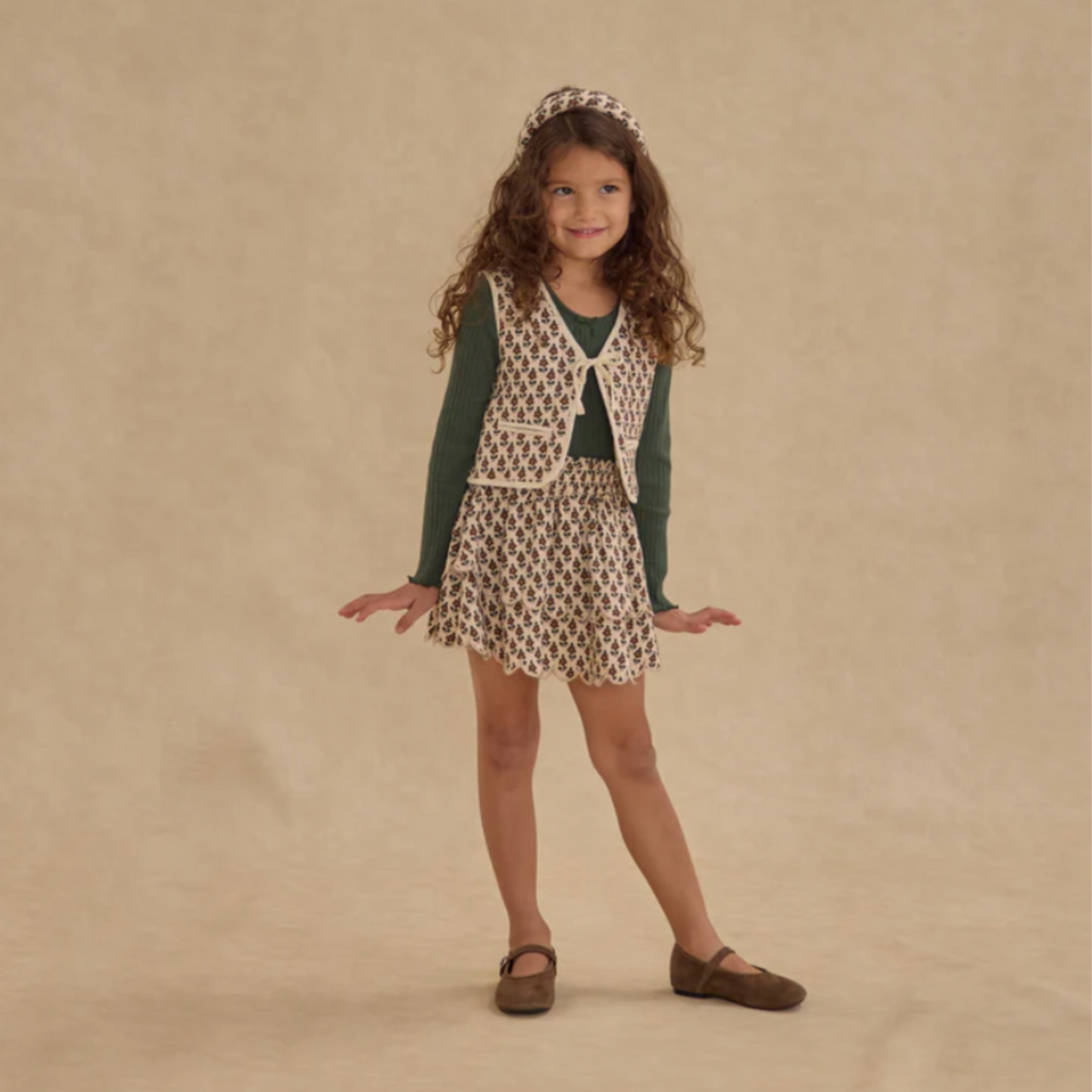 Norah Quilted Harvest Floral Vest PRE-SALE - Little Kinfolk Boutique | Children's Clothing Regina, SK