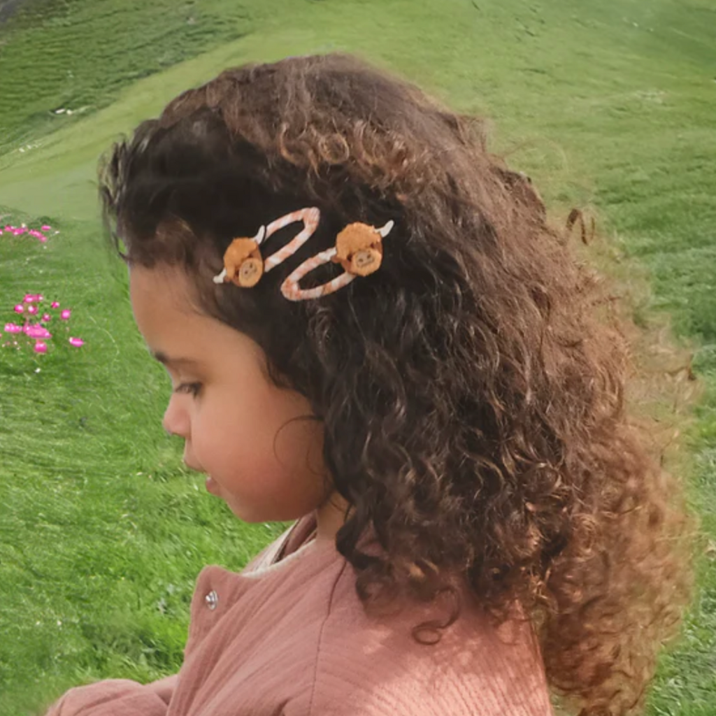 Hettie Highland Cow Clips - Little Kinfolk Boutique | Children's Clothing Regina, SK