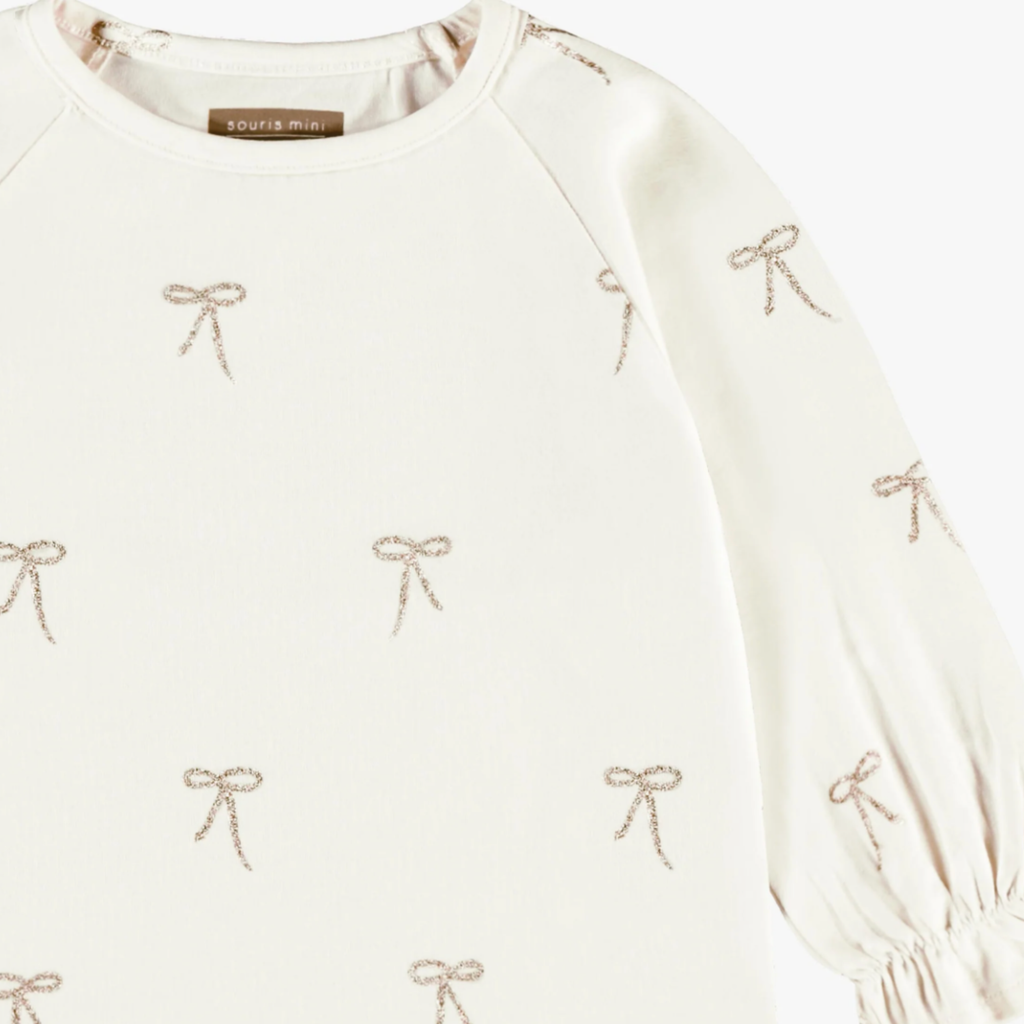 Camdyn Bow Print Holiday Top - Little Kinfolk Boutique | Children's Clothing Regina, SK