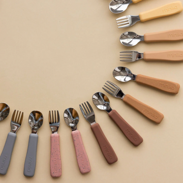 Fork & Spoon Set (5 Colour Options) - Little Kinfolk Boutique | Children's Clothing Regina, SK