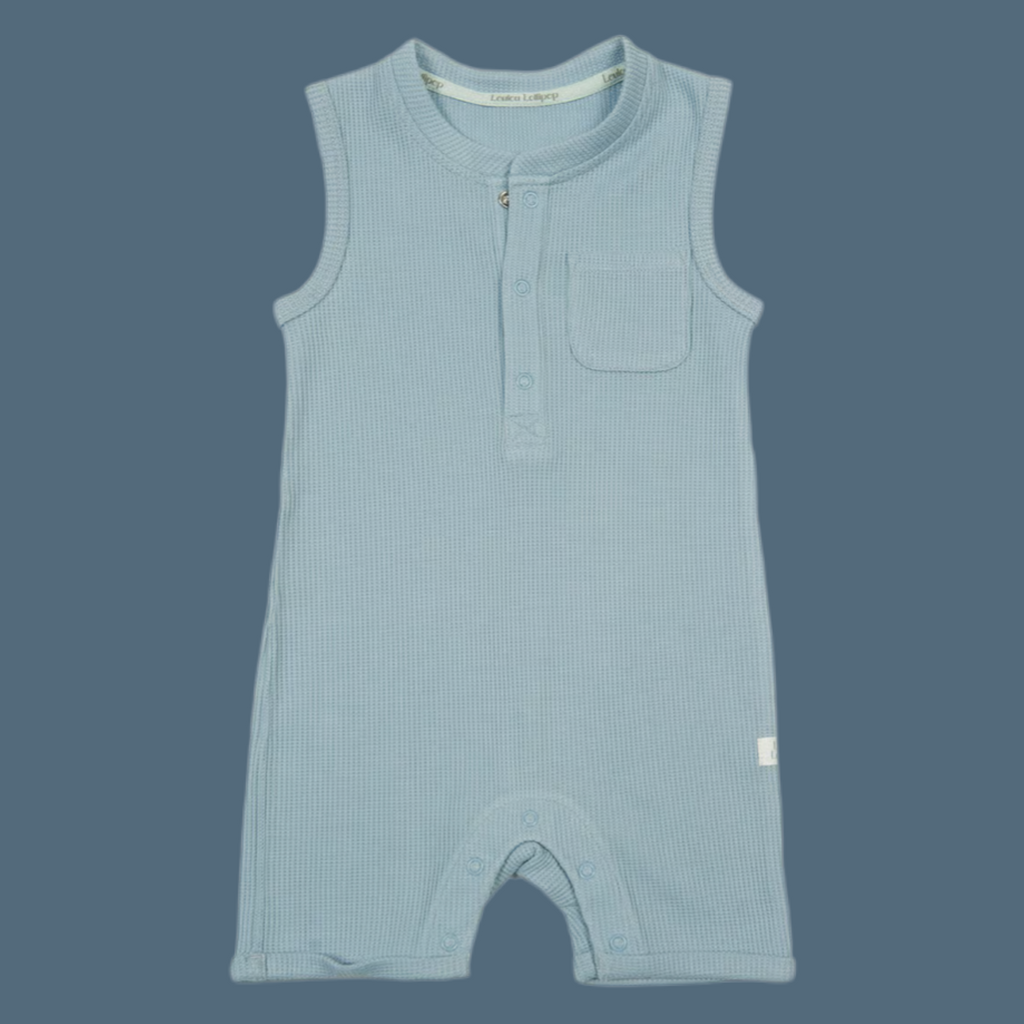 Waffle Sleeveless Romper - Little Kinfolk Boutique | Children's Clothing Regina, SK