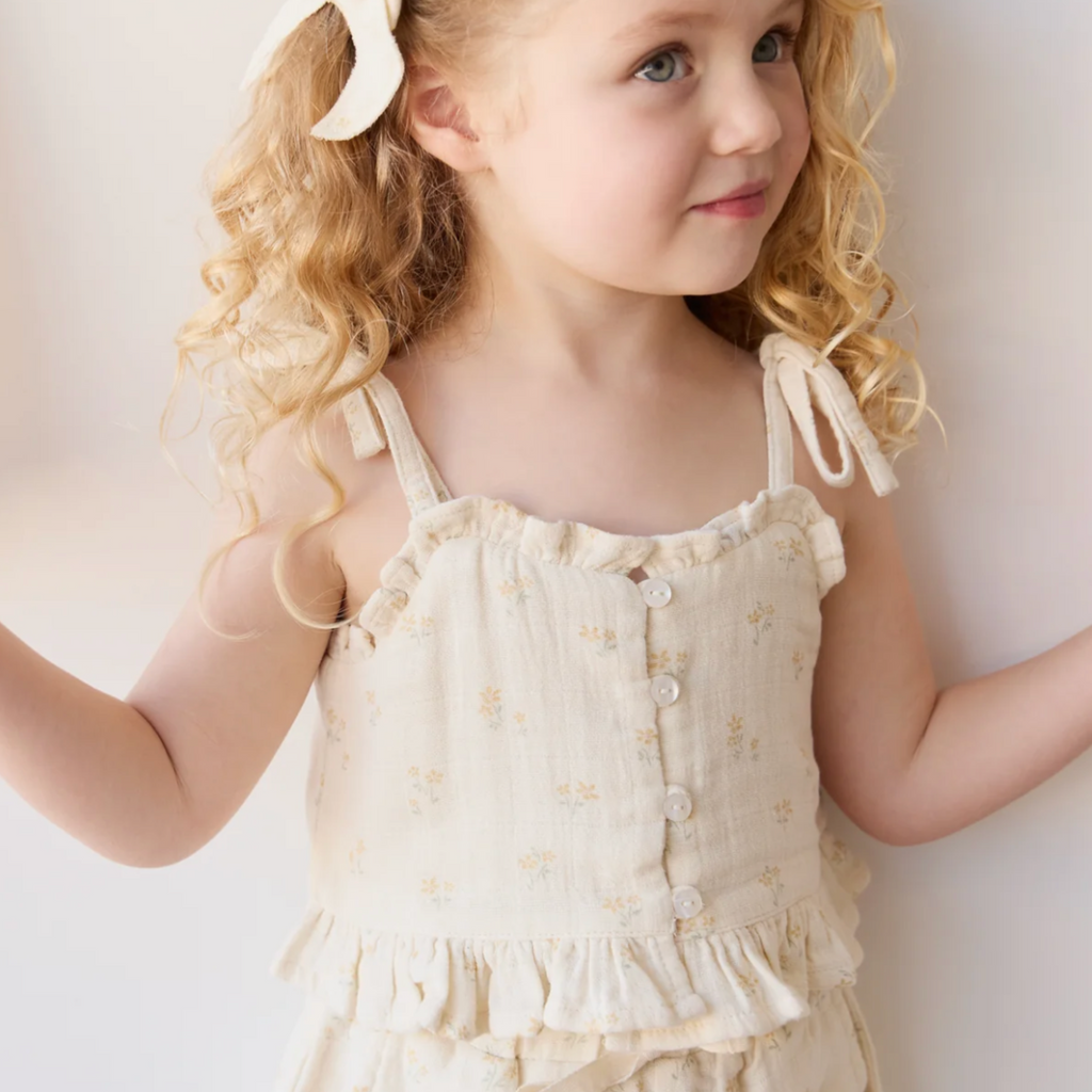 Pauline Chamomile Muslin Ellie Top - Little Kinfolk Boutique | Children's Clothing Regina, SK