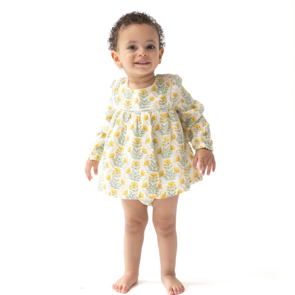 Winter Dandelions Puffed Long Sleeve Bubble - Little Kinfolk Boutique | Children's Clothing Regina, SK