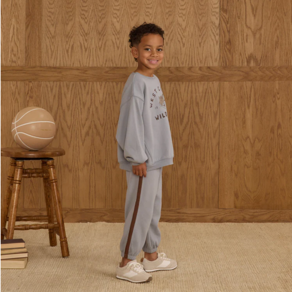 Reggie Relaxed Dusty Blue Jogger PRE-SALE - Little Kinfolk Boutique | Children's Clothing Regina, SK