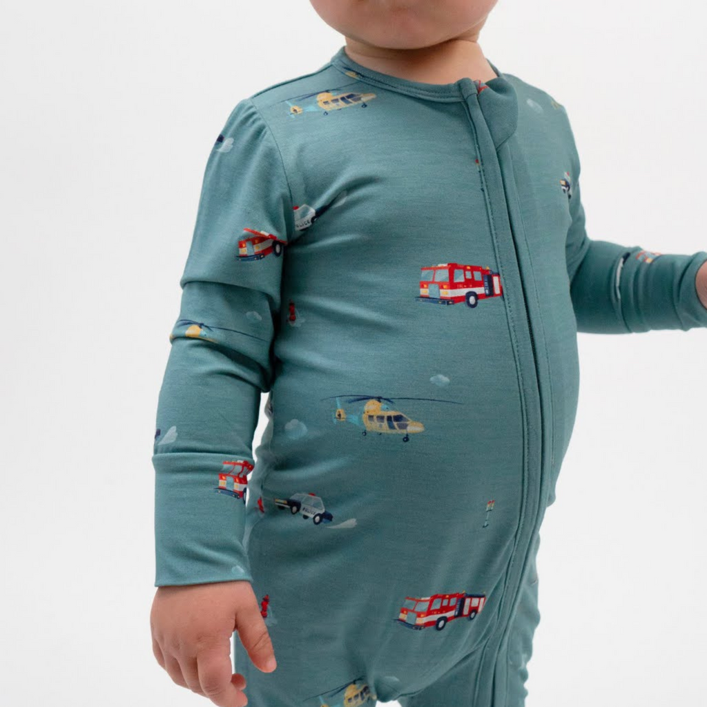 Emergency Vehicles Footed and Footless Sleeper - Little Kinfolk Boutique | Children's Clothing Regina, SK