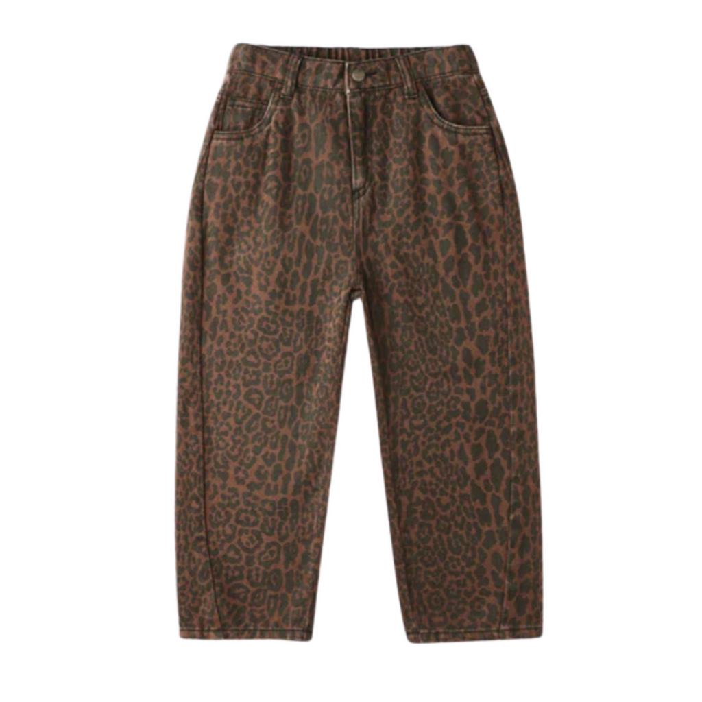 Poppy Leopard Barrel Pants PRE-SALE - Little Kinfolk Boutique | Children's Clothing Regina, SK