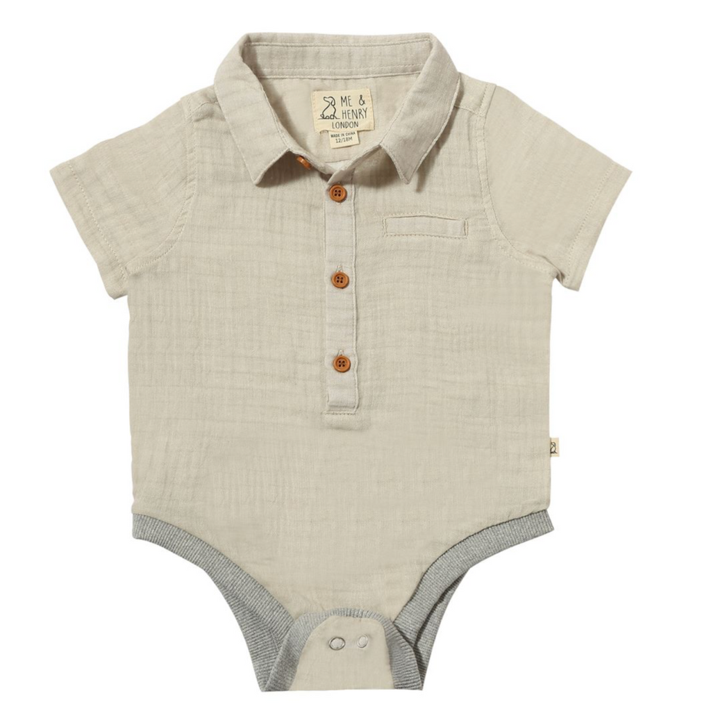 Helford Woven Button Up Onesie - Little Kinfolk Boutique | Children's Clothing Regina, SK