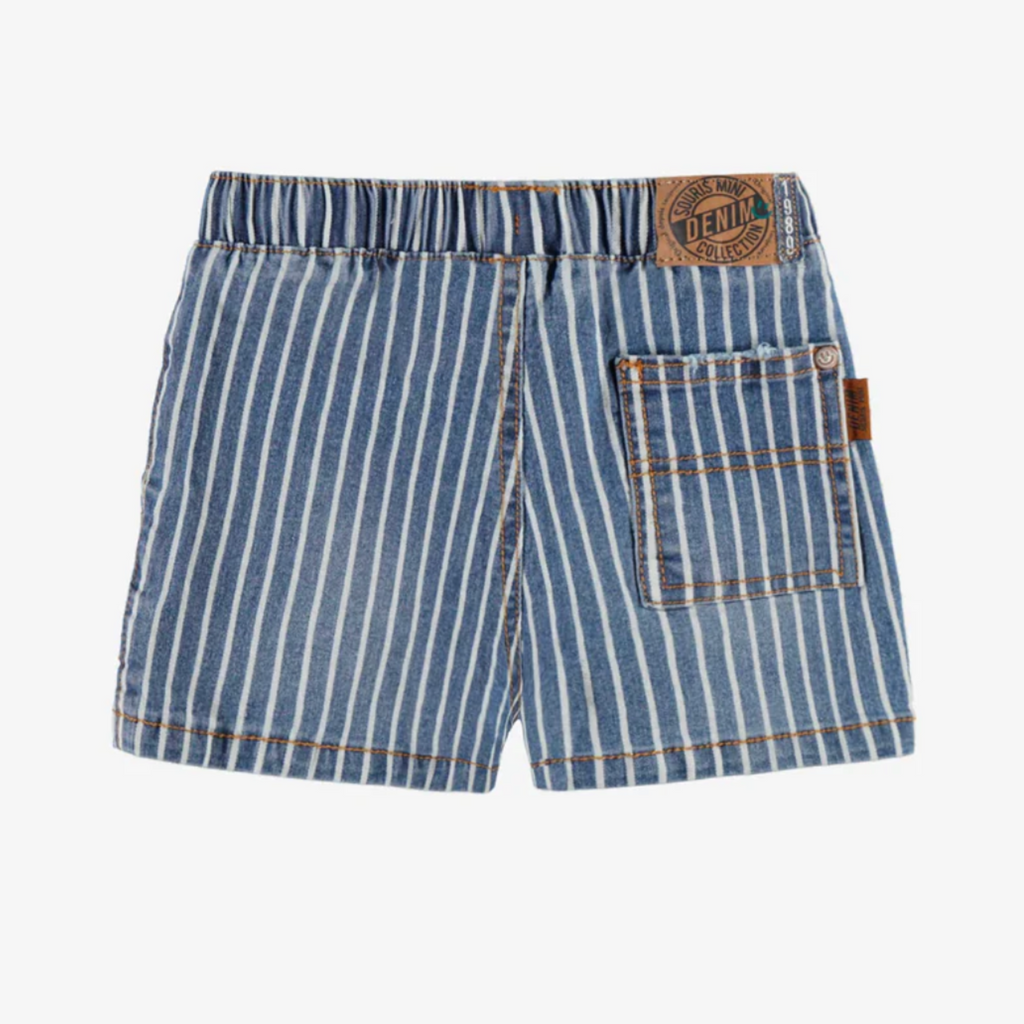 Scottie Striped Denim Shorts - Little Kinfolk Boutique | Children's Clothing Regina, SK