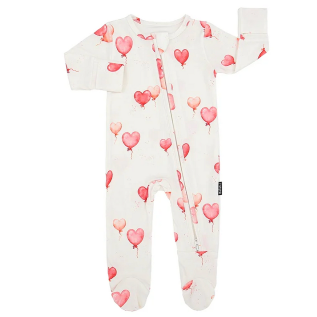 Heart Ballons Footed Sleepers - Little Kinfolk Boutique | Children's Clothing Regina, SK