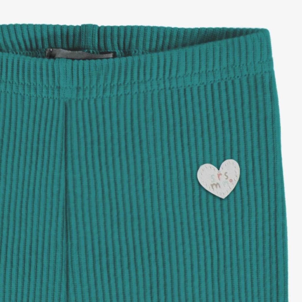 Amanda Teal Ribbed Leggings - Little Kinfolk Boutique | Children's Clothing Regina, SK