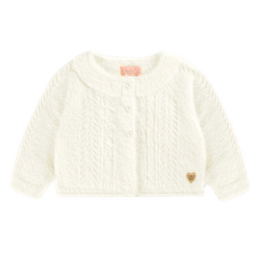 Florence Fluffy White Cardigan - Little Kinfolk Boutique | Children's Clothing Regina, SK