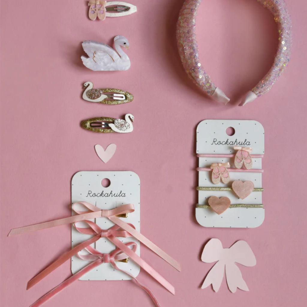 Very Cutesy Long Bow Clips Set of 3 - Little Kinfolk Boutique | Children's Clothing Regina, SK