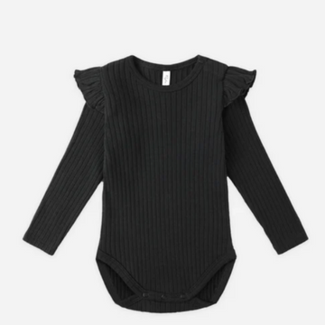 Rylee Ruffle Shoulder Onesie PRE-SALE - Little Kinfolk Boutique | Children's Clothing Regina, SK