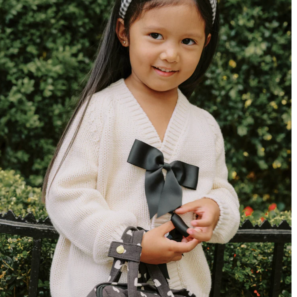 Bobby Bow Cardigan PRE-SALE - Little Kinfolk Boutique | Children's Clothing Regina, SK