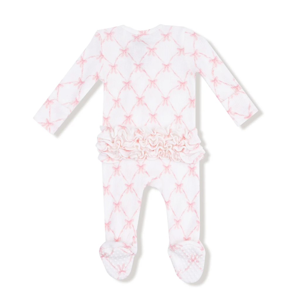 Ribbon Bow tretllis Ruffe Zipper Sleeper - Little Kinfolk Boutique | Children's Clothing Regina, SK