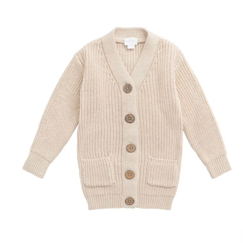 Siena Oatmeal Marle Cardigan - Little Kinfolk Boutique | Children's Clothing Regina, SK