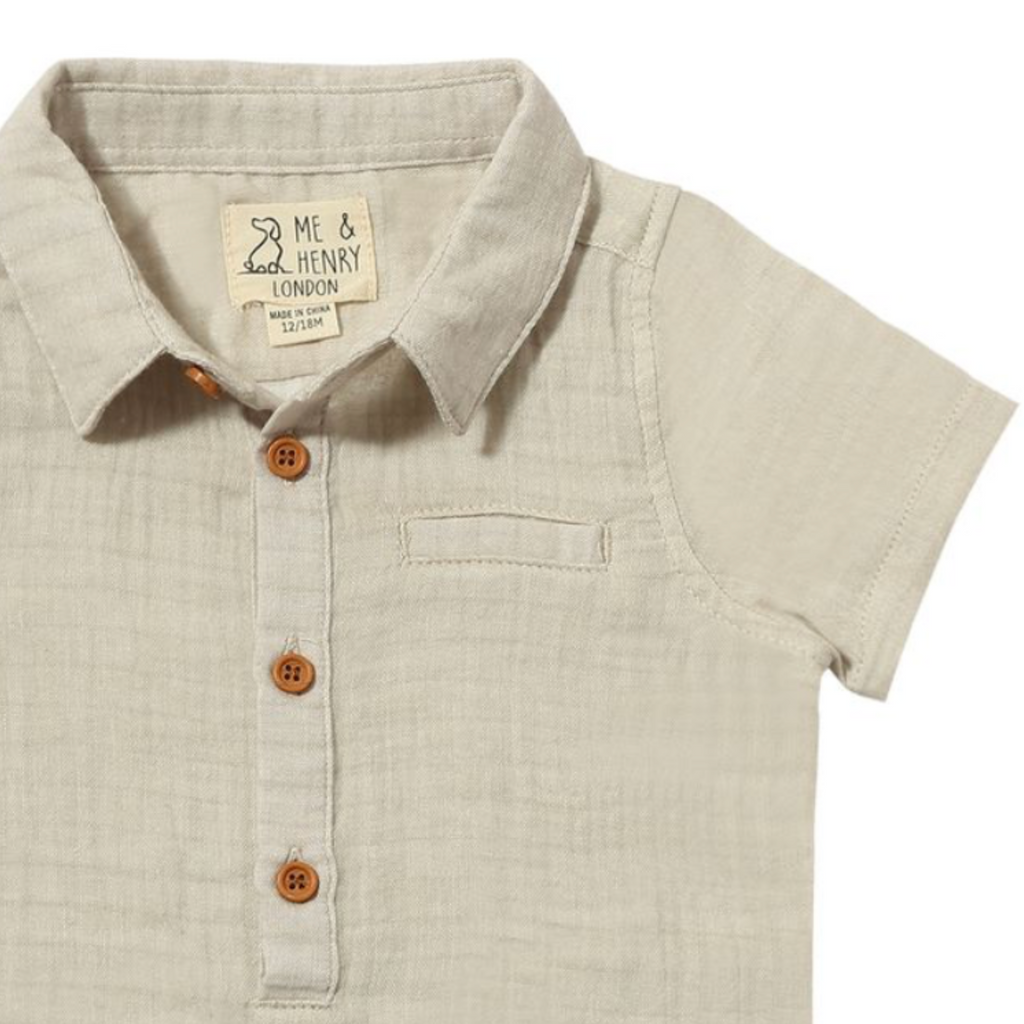 Helford Woven Button Up Onesie - Little Kinfolk Boutique | Children's Clothing Regina, SK