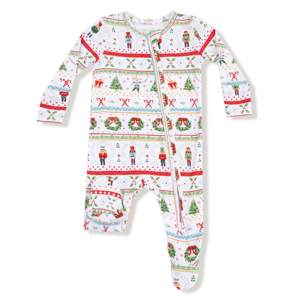 Nutcracker Green Fair Isle Footed & Footless Sleeper - Little Kinfolk Boutique | Children's Clothing Regina, SK
