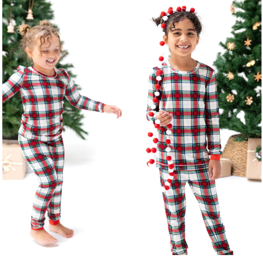 Holiday Plaid 2 Piece PJ Set - Little Kinfolk Boutique | Children's Clothing Regina, SK