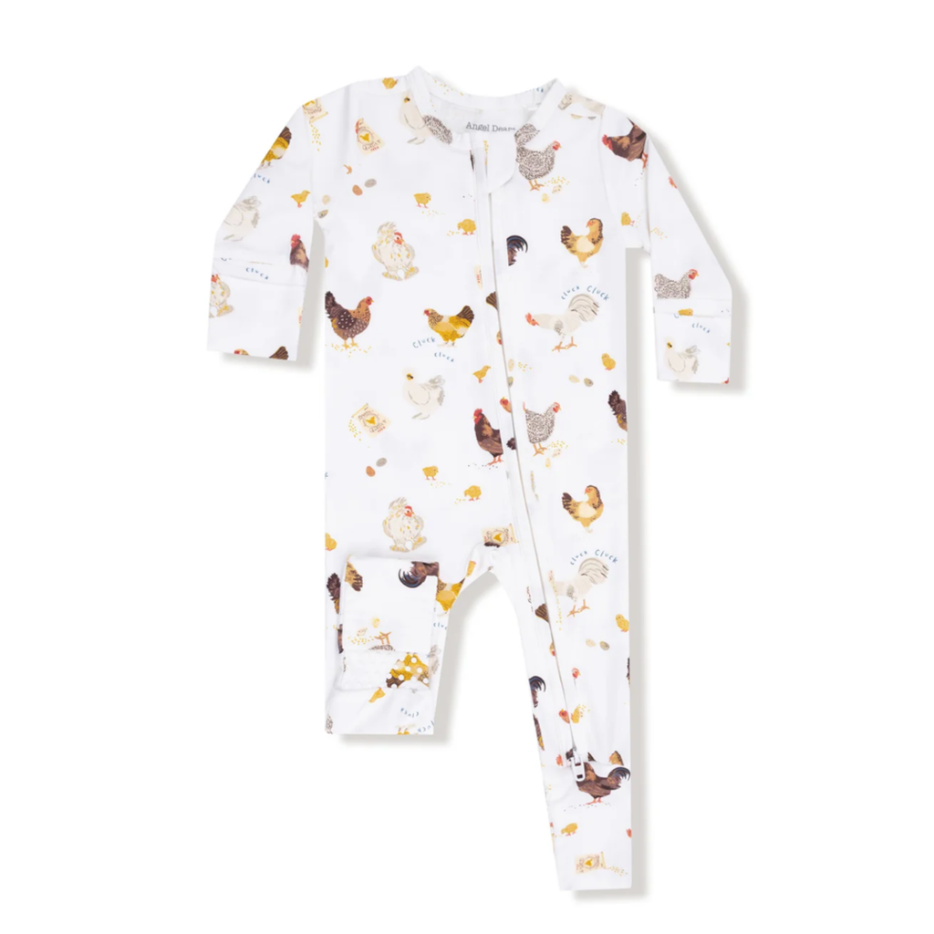 Collector Chickens Zipper Sleeper - Little Kinfolk Boutique | Children's Clothing Regina, SK