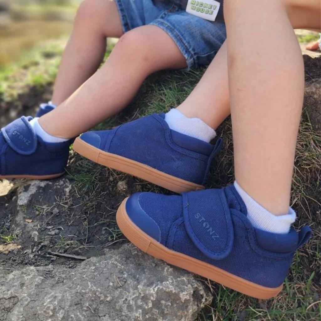 Stonz NAVY Cruiser Natural Toddler & Baby Shoes - Little Kinfolk Boutique | Children's Clothing Regina, SK