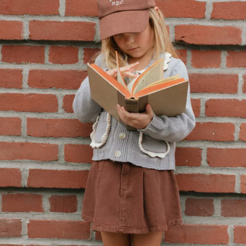 Penny Pleated Denim Skirt PRE-SALE - Little Kinfolk Boutique | Children's Clothing Regina, SK