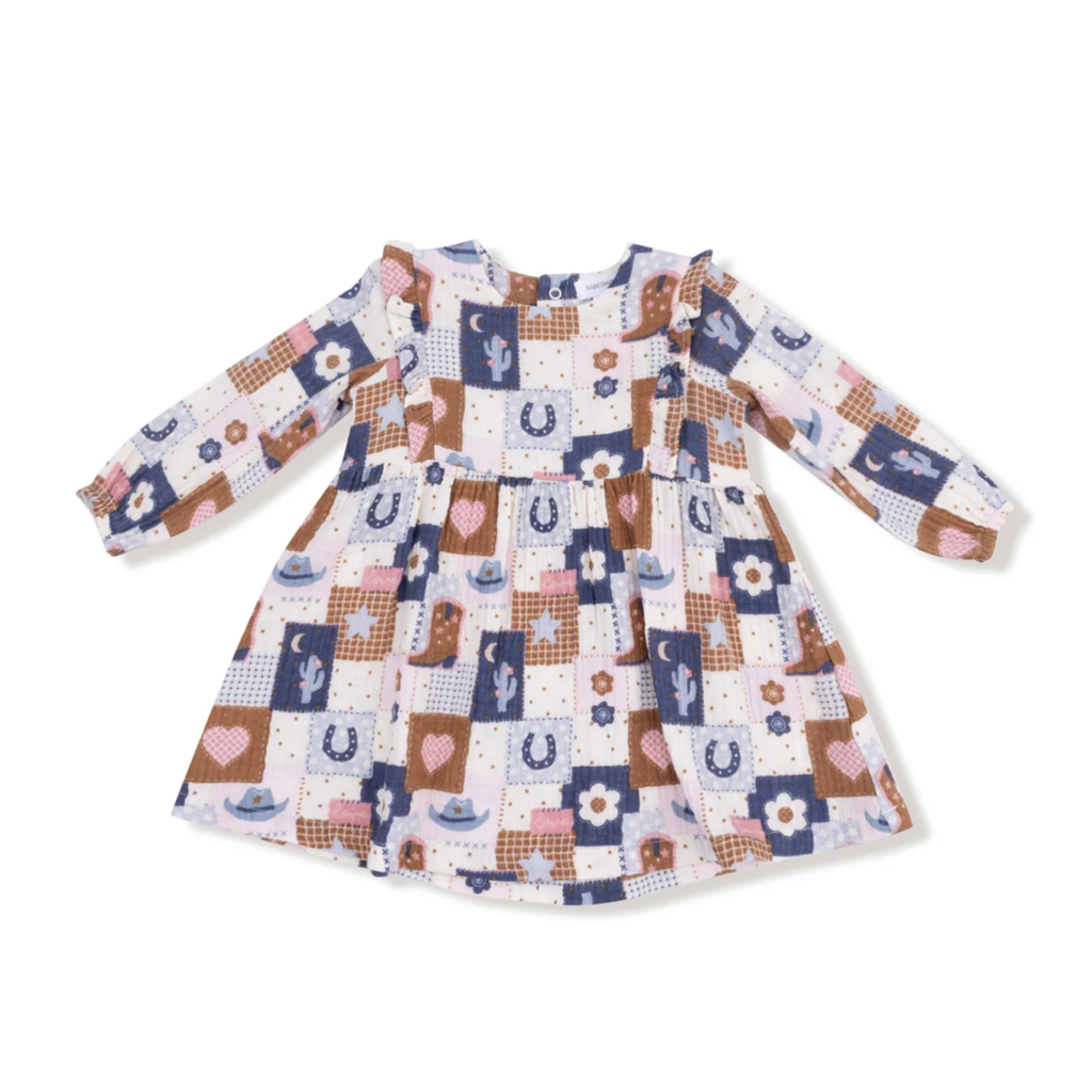 Patchwork Cowgirl Dress & Ribbed Legging - Little Kinfolk Boutique | Children's Clothing Regina, SK