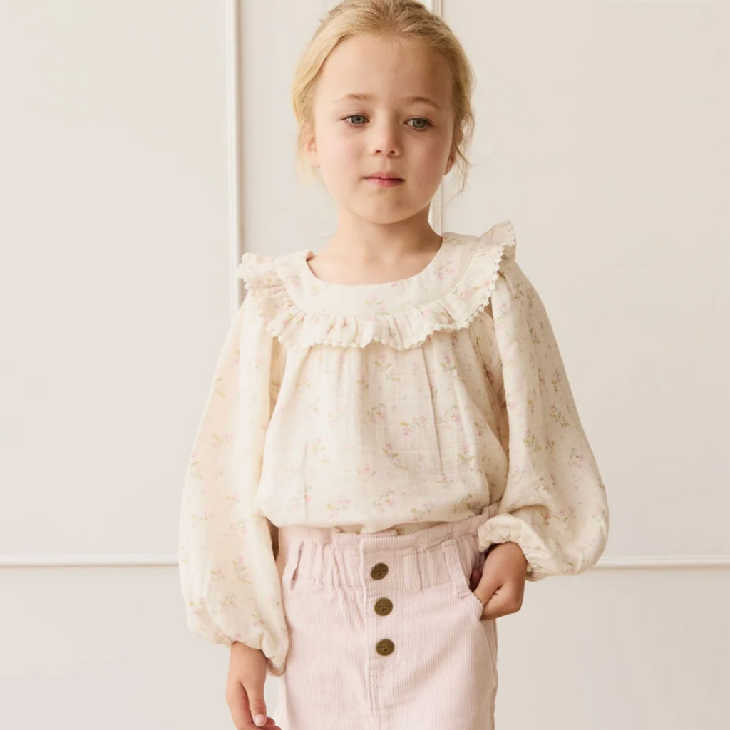 Cleo Blouse in Emilia Pink - Little Kinfolk Boutique | Children's Clothing Regina, SK