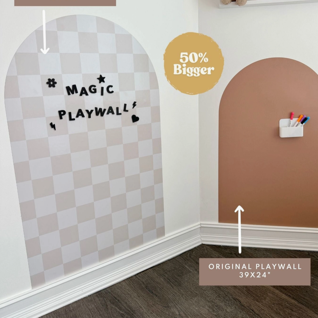 MEGA Magic Playwall - Natural Check - Little Kinfolk Boutique | Children's Clothing Regina, SK