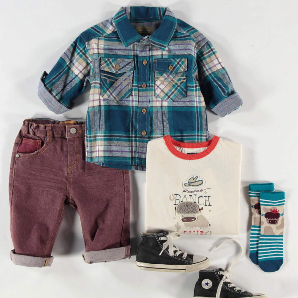 Jefferson Western Plaid Shirt - Little Kinfolk Boutique | Children's Clothing Regina, SK
