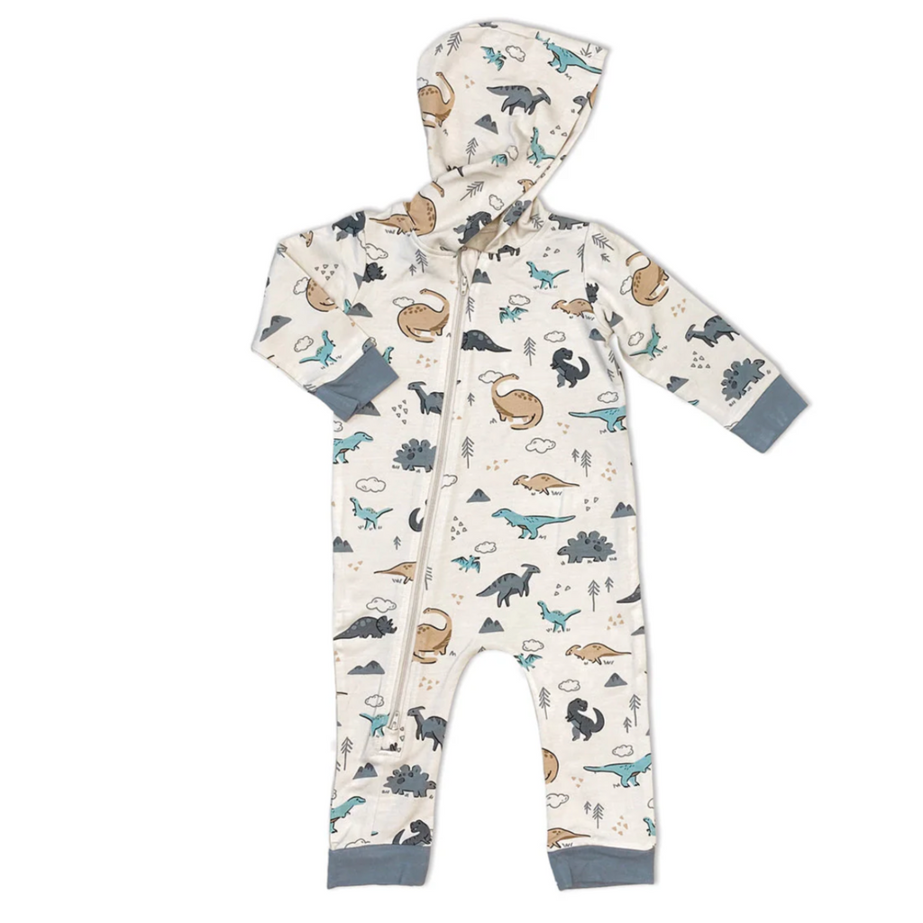 Dino Delight Hooded Romper - Little Kinfolk Boutique | Children's Clothing Regina, SK