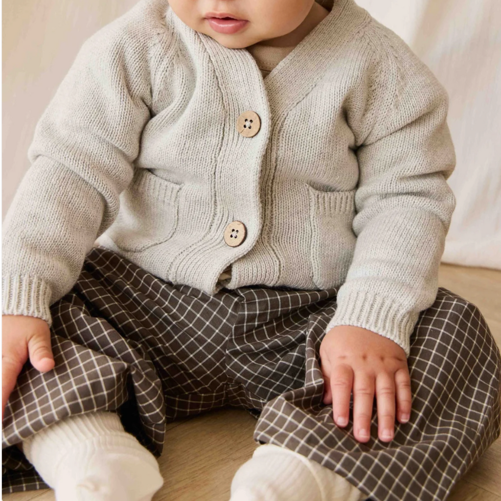 Kingston Pant in Coffee Grid PRESALE - Little Kinfolk Boutique | Children's Clothing Regina, SK