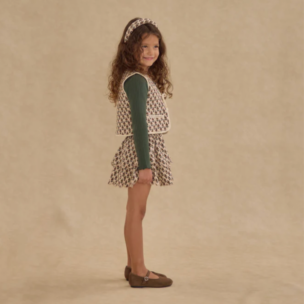 Norah Quilted Harvest Floral Vest PRE-SALE - Little Kinfolk Boutique | Children's Clothing Regina, SK