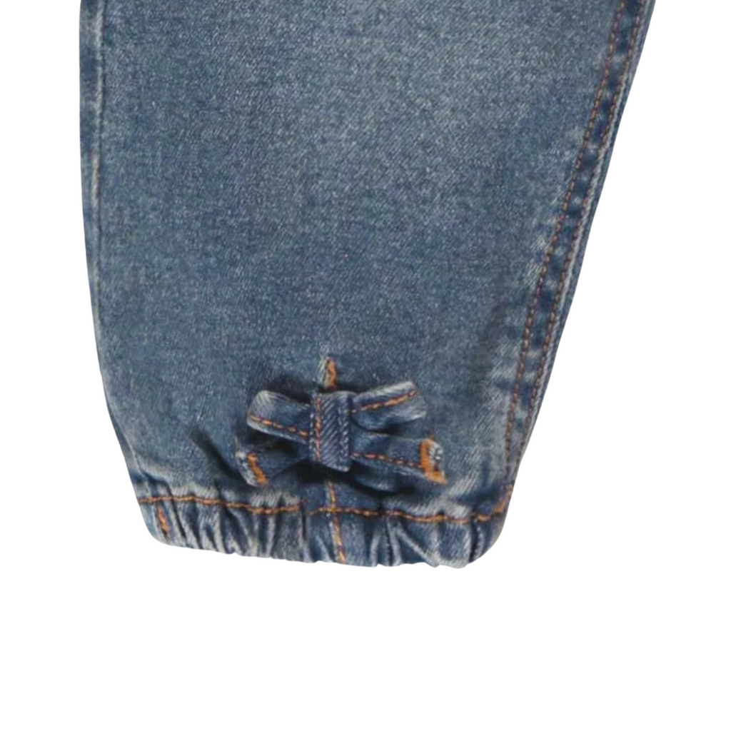 Hailey Bow Stretch Denim - Little Kinfolk Boutique | Children's Clothing Regina, SK