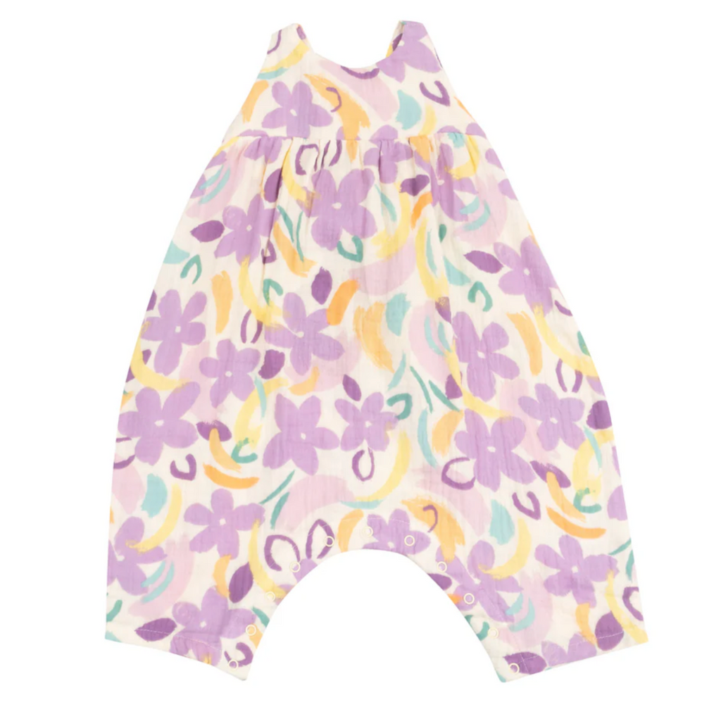 Tie Back Painty Daisy Romper - Little Kinfolk Boutique | Children's Clothing Regina, SK